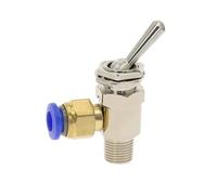 Vanne pneumatique Vanne pneumatique mécanique TAC2-3V, soupape d'échappement 2 positions 3 voies, filetage femelle M5 1/8 mâle, interrupteur à bascule avec raccords(TAC2-3V -PC4MM)