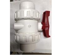 Vanne PVC à sphère double union pour eau - raccordement femelle à coller 50