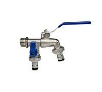 Vanne séparateur de robinet de jardin - Système de contrôle de l'eau extérieur | Robinet d'eau robuste, robinet de porte, connecteur de distribution de tuyau, accessoire d'irrigation pour pelouse