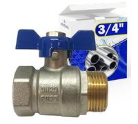 Vanne Sphère Mâle Femelle 3/4" en Laiton avec Joints en PTFE Poignée Papillon - Garantie de 10 Ans - MONTERAL