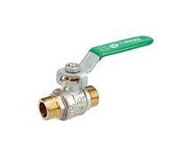 VANNE SPHERE POIGNEE VERTE NF 1'' MALE-MALE