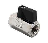 Vanne sphérique compacte en acier inoxydable 1/4", double filetage, résistance aux hautes températures, résistant à la corrosion, utilisation industrielle, vannes sphériques compactes en acier