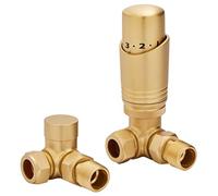 Vanne thermostatique coudée en laiton brossé pour radiateur d'angle TRV (coin)
