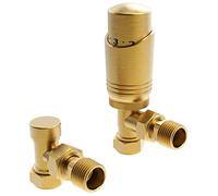 Vanne thermostatique coudée en laiton brossé pour radiateur d'angle TRV (coudée)