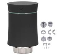 Vanne Thermostatique Intelligente Zigbee pour Tuya, Contrôle Température à Distance Via App, Programmation Hebdomadaire et Économie d'Énergie, Compatible Chauffage Central (Noire)
