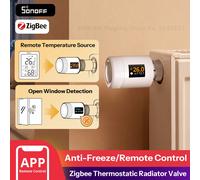 Tête thermostatique Zigbee SONOFF TRV-ZBT pour radiateur Écran IPS M30 x 1 5 mm Programmation intelligente Détection fenêtre ouverte