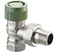 vanne thermostatique série Oventrop ADV 9 1188363 laiton nickelé, DN 10, Rp 3 / 8xR 3/8, d'angle