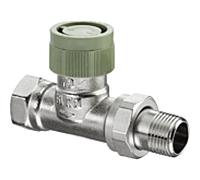 vanne thermostatique série Oventrop ADV 9 1188464 laiton nickelé, DN 15, Rp 2000 / 2xR 2000 / 2, passage