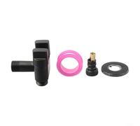 Vanne triangulaire à double commande pour machine à laver et toilettes avec double sortie G1/2" pour bidet pulvérisateur de salle de bain, cuisine, jardin (noir)