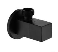 Vanne triangulaire à filetage mâle pour salle de bain, bidet, évier, toilettes, chauffe-eau, corps en cuivre plaqué chrome (noir)