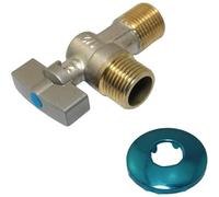 Vanne triangulaire de salle de bains en cuivre G1/2 * 3/4 '', grande boule de commutateur de débit à huit caractères