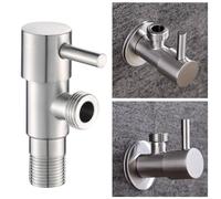 Vanne triangulaire en acier inoxydable 304 pour lavabo de toilette et chauffe-eau, vanne d'arrêt d'angle murale avec couvercle décoratif, contrôle d'entrée pour plomberie de salle de bain, finition