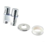 Vanne triangulaire en alliage G1/2 avec double commande et deux sorties pour machine à laver, toilettes, bidet, pulvérisateur d'évier de cuisine et douche