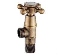 Vanne triangulaire en laiton antique pour contrôle de l'eau du robinet de salle de bain, raccord G1/2, vanne d'arrêt en laiton avec couvercle décoratif