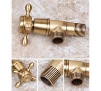 Vanne triangulaire G1/2 en laiton antique, robinet d'arrêt d'angle vintage pour réservoir de salle de bain et toilettes, robinet de contrôle de l'eau rétro, pour isolation en laiton