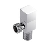 Vanne vanne d'eau noire 1/2 pouce G1/2 "vanne d'arrêt d'angle laiton mural carré salle de bain cuisine raccordement, noir(Silver)