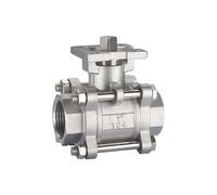 Vannes à Bille Robinet à boisseau sphérique DN15/DN20/DN25 SS304 acier inoxydable haute plate-forme trois pièces filetage femelle(DN20)