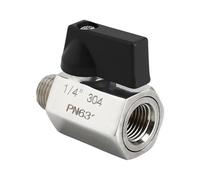 Vannes à billes à filetage interne externe de 6,35 mm en acier inoxydable 304 peu encombrant pour systèmes de gaz/plomberie Robinets à boisseau sphérique résistants