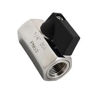 Vannes à billes compactes en acier inoxydable de 6,35 mm compatibles avec les petits espaces, double filetage à double filetage, large plage de température, économie d'espace, compactes