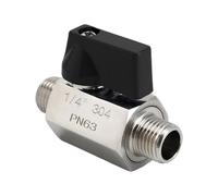 Vannes à billes miniatures en acier inoxydable 304 de 6,35 mm à double filetage, design compact, haute température et résistance à la corrosion, robinets à tournant sphérique industriels