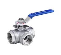 Vannes Bille Trois Voies DN40, Vanne 3 Voies Acier Inoxydable Type T 1-1/2"