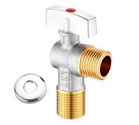 Vannes d'arrêt d'angle en laiton de 1,27 cm, double installation chaude et froide, installation simple pour robinet d'évier de cuisine, salle de bain, plomberie