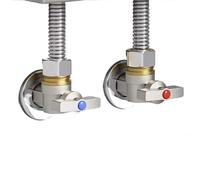 Vannes d'arrêt d'eau chaude et froide à grand débit G1/2" en laiton avec poignée, robinet à boisseau sphérique d'angle durable (bleu)