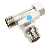 Vannes d'arrêt en T à 20 mm, déviateurs 3 voies, connecteur pour toilettes, adaptateur en T pour lave-vaisselle et lave-linge, vannes d'arrêt en T faciles à utiliser, adaptateur d'alimentation en eau