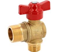 - Vannes d'arrêt manette papillon - Vanne à sphère laiton équerre - Mâle 3/4" Mâle 3/4" - Manette papillon rouge
