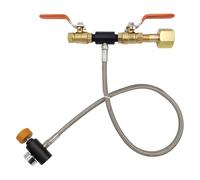 Vannes de gonflage en laiton pour bouteille de CO2 avec tuyau en acier de 61 cm et compteur facile à utiliser, connecteur de remplissage de CO2 avec jauges pour équipement de boisson de bureau CGA320