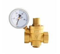 Vannes de maintien de réduction de pression d'eau en laiton, régulateur réglable, avec jauge, DN15 DN25 1/2 "3/4"(DN32,No pressure gauge)