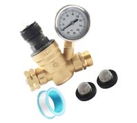 Vannes de pression d'eau réglables de haute précision avec jauges d'huile en silicone intégrées et double filtre en laiton - Vannes de régulation de pression d'eau