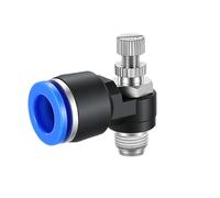 Vannes de régulation de débit pneumatique compactes, SL1001 | Régulateur de filetage mâle coudé à pousser pour les tâches de réglage du taux d'échappement, les zones de travail de service