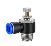 Vannes de régulation de débit pneumatique compactes, SL1004 | Régulateur de filetage mâle coudé à pousser pour les tâches de réglage du taux d'échappement, les zones de travail de service