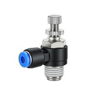 Vannes de régulation de débit pneumatique compactes, SL402 | Régulateur de filetage mâle coudé à pousser pour les tâches de réglage du taux d'échappement, les zones de travail de service