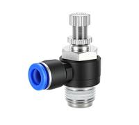 Vannes de régulation de débit pneumatique compactes, SL803 | Régulateur de filetage mâle coudé à pousser pour les tâches de réglage du taux d'échappement, les zones de travail de service