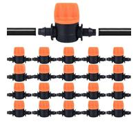 Vannes d'irrigation goutte à goutte de 6,35 mm - Vannes d'arrêt en ligne - Valve de contrôle du débit d'eau pour tuyau d'irrigation goutte à goutte de 6,35 mm (35 pièces, standard)