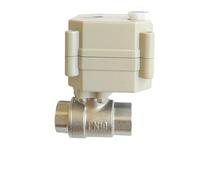 Vannes électriques motorisées en acier inoxydable 304 3/8" DC5V 12V 24V DN10 à engrenages métalliques 1,0 Mpa(Indicator and manual,NPT THREAD_DC24V_CR301)