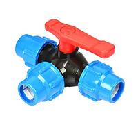 vannes en plastique, Connecteur de vanne de type T, commutateur de vanne en plastique à connexion rapide à trois voies(Blue,50mm)