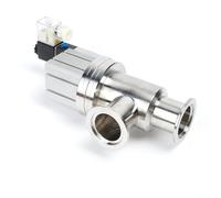 Vannes pneumatiques à brides SS304 DC24V AC220V Vannes d'angle pneumatiques en forme de L Vannes d'angle à soufflet à vide élevé(KF50 2470g,DC24V)