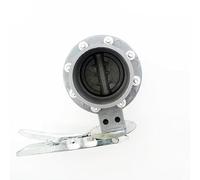 Vannes, vanne papillon en PVC, type de base, vanne à disque, DN 110 mm, vanne d'arrêt d'irrigation, plastique, vanne d'arrêt monobloc, 1 pièce (couleur : poignée galvanisée)