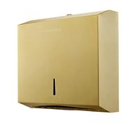 VANNSOO Distributeur de Serviettes en Papier Commercial, Support Mural, Triple pli/pli/pli/C en Acier Inoxydable, Distributeur de Serviettes essuie-Mains avec clé (doré)