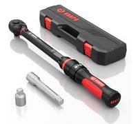 VANPO Clé Dynamométrique 1/2", 20-220NM Cle Dynamometrique Kit avec Rallonges 125mm, Adaptateur 1/2" à 3/8", Poignée en plastique TRP+ABS, pour Roue Voiture, Moto et Camion Réparation et Entretien