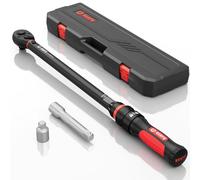 VANPO ynamométrique 1/2'', 60-400 Nm Cle Dynamométrique Set avec Adaptateur 1/2"-3/8", Barre d'extension 125 mm pour Voiture, Moto et Véhicules Légers,Précision ±3%, Poignée Ergonomique