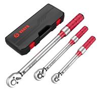 VANPO Clé Dynamométrique 1/4" & 3/8" & 1/2", 3 Pièces Kit D'entretien pour Vélo Moto y Auto, Clé Dynamométrique 5-25Nm, 5-60Nm, 20-220Nm, Précision ±3% avec 72 Dents Tête à Cliquet Réversible