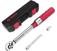 VANPO Clé Dynamométrique 1/4", Clé de Torsion 3-25 Nm, Précision ± 3% con Bouton de Libération Rapide, Tête à Cliquet Réversible, Barre d'extension, 3/8" Adaptateur pour Vélos Route y Montagne, Moto
