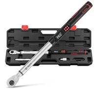 VANPO ynamométrique Numérique 1/2" 17-340NM, ±2% Précision Clés Dynamométrique avec Vibration de la Poignée, Buzzer et Notification LCD, Torque Wrench Électronique pour Voiture, Moto & Camion