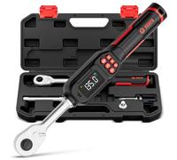 VANPO ynamométrique Numérique 3/8" 6.8-135NM, ±2% Précision Clés Dynamométrique avec Buzzer, Notification LCD et Mémoire, Torque Wrench Électronique pour Vélos, Moto et Voiture