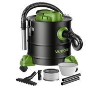 VANPORE Aspirateur à Cendres de 5,2 Gallons avec Base à roulettes et Puissance d'Aspiration de 1200 W, pour Poêles à Granulés, Cheminées, Barbecues, Poêles à Bois et Foyers Extérieurs, Vert