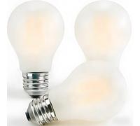 Vanpus 6W A60 E27 LED Ampoule 12-24V Blanc Chaud 3000K Verre Opalin Mate Design Vintage, Équivalent Halogène 60W, Éclairage 360° pour RV, Camper, Marine, Yacht, Camion (3 Pièces)